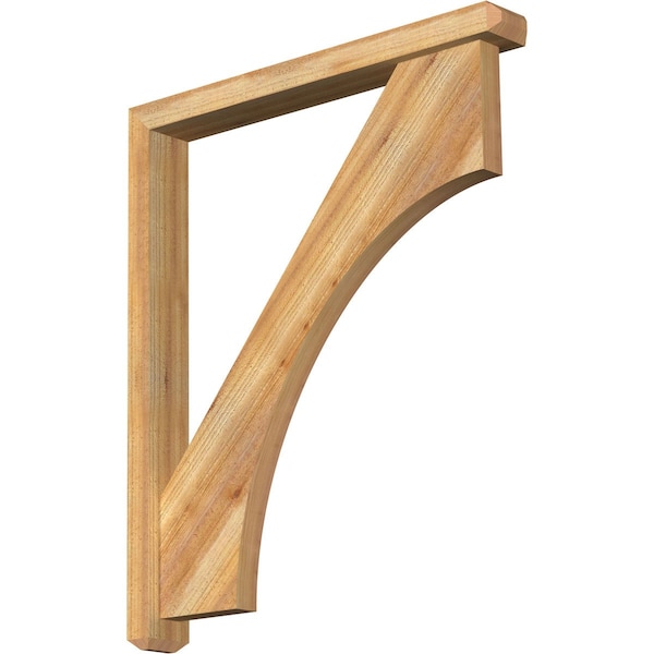 Ekena Millwork Westlake Craftsman Rough Sawn Bracket w/ Offset Brace, Western Red Cedar, 4"W x 32"D x 38"H BKT0402X32X38WTL04RWR - main
